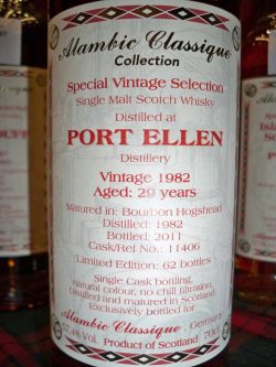 Port Ellen 1982 - 2011 Alambic Classique - Bourbon Hogshead Cask 11406, 57.5% und limitiert auf 62 Flaschen