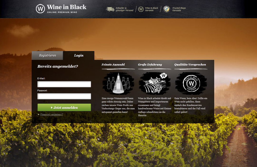 Wine in Black - Startseite