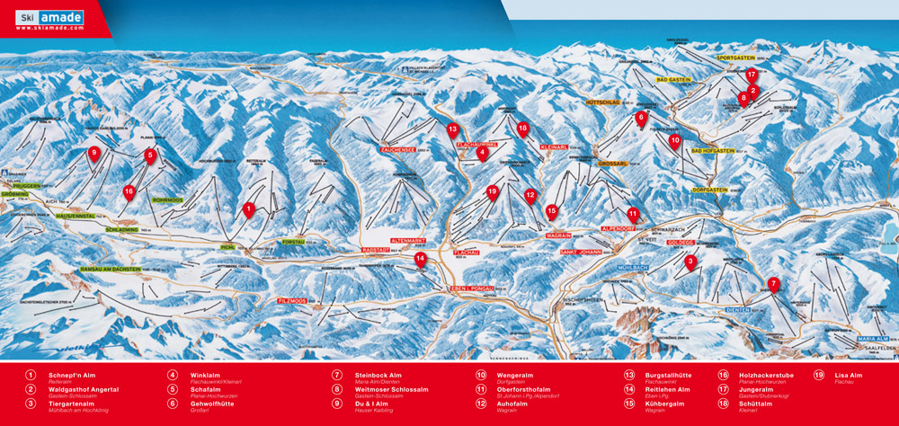 Ski Amadé mit seinen 19 weinzertifizierten Hütten