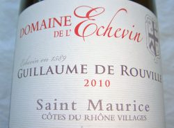 2010 Côtes de Rhône Villages Saint Maurice, Domaine de L’Echevin